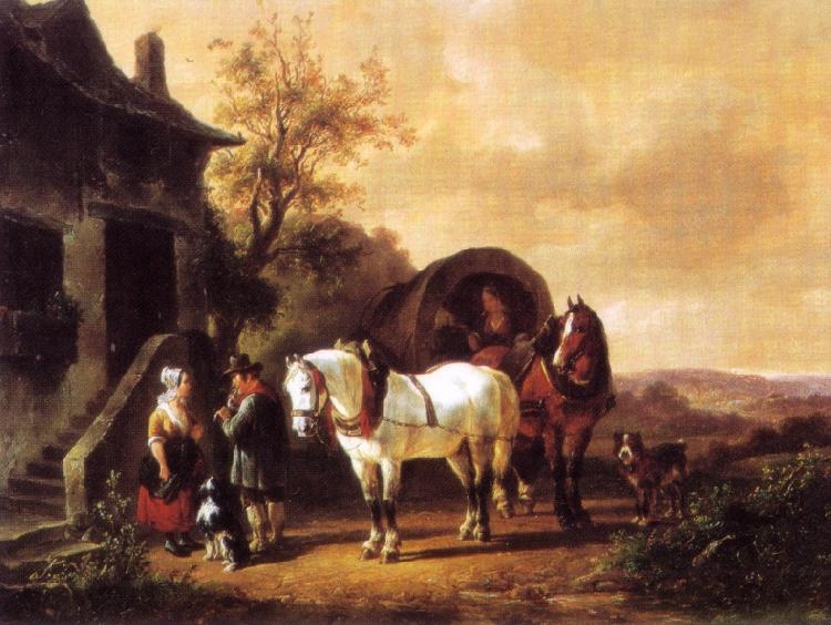 Wouterus Verschuur Waiting before the inn oil painting image